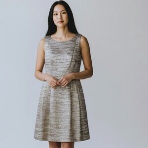 Trina Turk Dress Size 8 Sleeveless Metallic Bronze Gold Party Cocktail‎ Classic